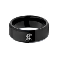women's black tungsten ring – black tungsten summit flag wedding band