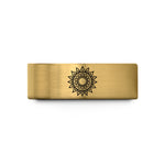 unique couples tungsten bands – gold tungsten mandala sun wedding band