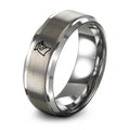 Pheasant – Tungsten Wedding Band, 8 mm, Silver Comfort-Fit Unisex