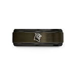 matching couples promise rings – gunmetal & black tungsten pheasant wedding band