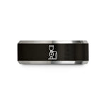 matching rings for couples – black & grey tungsten siphon brewer wedding band
