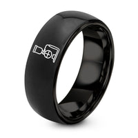 Tungsten Bands for Couples – black tungsten siphon brewer ring