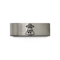 women's tungsten band – silver tungsten ufo beam wedding band