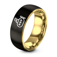 Tungsten BLACK And GOLD Rings for Men – black & gold tungsten submarine ring