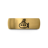mens black gold band – black & gold tungsten submarine wedding band