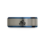 blue tungsten rings her – black & blue & grey tungsten fishing boat wedding band