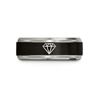 blue black ring design – black & blue & silver tungsten ruby wedding band