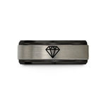 blue black ring design – black & silver tungsten ruby wedding band