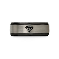 blue black ring design – black & silver tungsten ruby wedding band