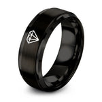 Tungsten BLACK BLUE GREY Rings for Women – black tungsten ruby ring
