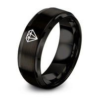 Tungsten BLACK BLUE GREY Rings for Women – black tungsten ruby ring