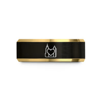 rose gold rings him – black & gold tungsten new york heart wedding band