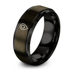 gunmetal tungsten rings unisex – gunmetal & black tungsten location pin ring