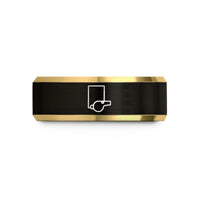 him black tungsten ring – black & gold tungsten yellow card whistle wedding band