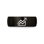 black and grey ring – black tungsten contour index line wedding band