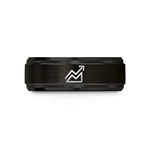 grey tungsten comfort ring – black tungsten contour index line wedding band