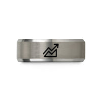 grey tungsten comfort ring – gray tungsten contour index line wedding band
