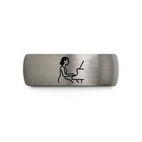 tungsten carbide rings her – grey tungsten pianist silhouette wedding band