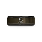women’s black wedding rings – gunmetal & black tungsten pianist silhouette wedding band