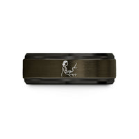 women’s black wedding rings – gunmetal & black tungsten pianist silhouette wedding band