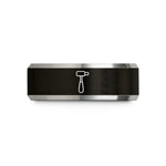black tungsten ring her – black & gray tungsten reflex hammer wedding band