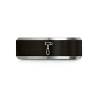 black tungsten ring her – black & gray tungsten reflex hammer wedding band
