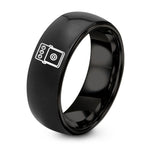Tungsten BLACK Rings for Men – black tungsten guitar pedal stompbox ring