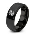 Josephine Love Knot – Tungsten Wedding Band, 8 mm, Black Comfort-Fit Unisex