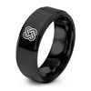 Josephine Love Knot – Tungsten Wedding Band, 8 mm, Black Comfort-Fit Unisex