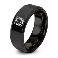 Tungsten BLACK Rings for Men – black tungsten philosophers stone ring