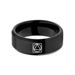 men's black tungsten ring – black tungsten philosophers stone wedding band