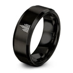 tungsten carbide bands men – black tungsten skyscraper skyline ring