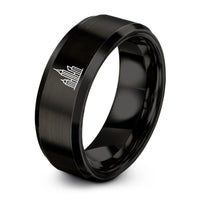 tungsten carbide bands men – black tungsten skyscraper skyline ring