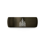 tungsten carbide bands men – gunmetal & black tungsten skyscraper skyline wedding band
