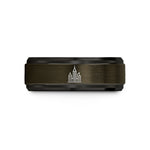 tungsten carbide bands men – gunmetal & black tungsten skyscraper skyline wedding band