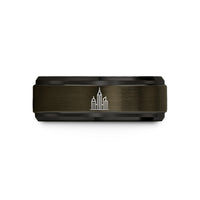 tungsten carbide bands men – gunmetal & black tungsten skyscraper skyline wedding band