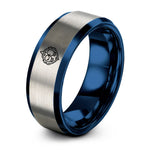 women's tungsten wedding band – blue & grey tungsten thai gloves ring