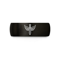 comfortable tungsten ring – black & gold tungsten forces dagger wedding band