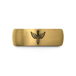 comfortable tungsten ring – black & gold tungsten forces dagger wedding band