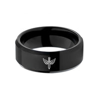 tungsten carbide wedding band – black tungsten forces dagger wedding band