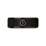 gold rings for him – black tungsten stone icon crack wedding band
