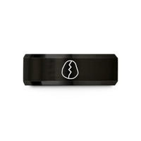 gold rings for him – black tungsten stone icon crack wedding band