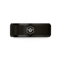 unique tungsten wedding bands – black tungsten bee honeycomb wedding band