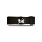 black tungsten wedding band – black & gray tungsten raft paddle wedding band