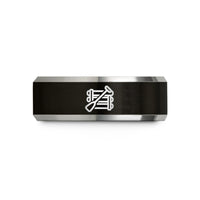black tungsten wedding band – black & gray tungsten raft paddle wedding band