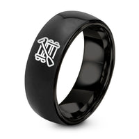 Tungsten Carbide BLACK GREY Rings for Men – black tungsten raft paddle ring
