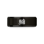 tungsten carbide him ring – black tungsten raft paddle wedding band