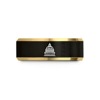 black tungsten ring him – black & gold tungsten capitol dome wedding band