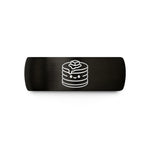 black titanium ring him – black & gold tungsten kawaii pancake stack wedding band