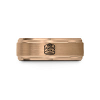 mens comfort fit ring – rose gold tungsten kawaii pancake stack wedding band